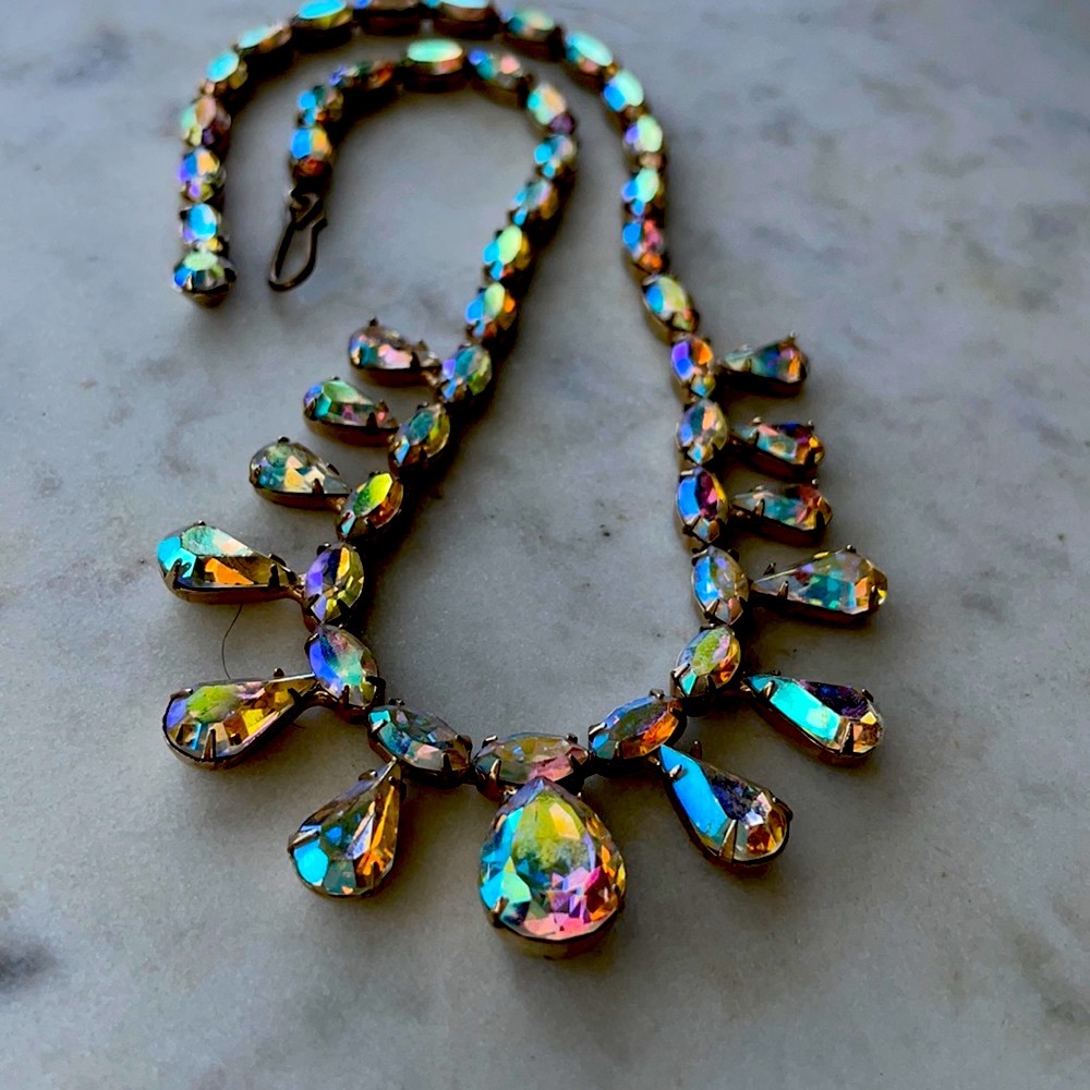 WEISS Aurora Borealis rhinestone necklace